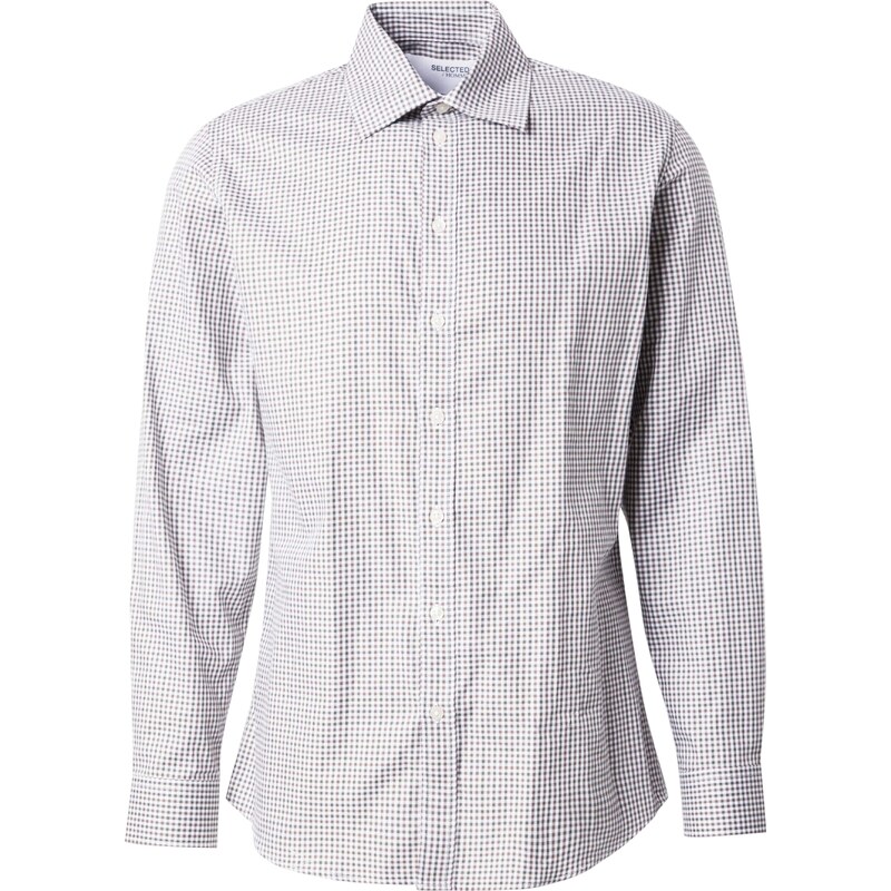 SELECTED Tričko SLHETHAN hnedá / šedobiela 63150919