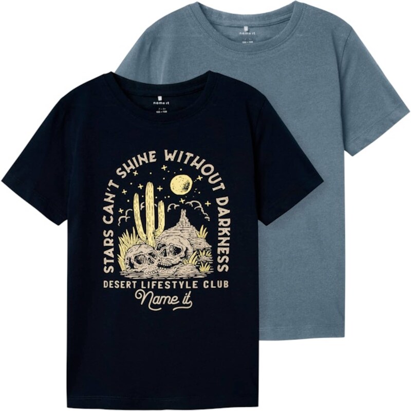 NAME IT Tričko NKMHANSI krémová / námornícka modrá / dymovo modrá / 63116160