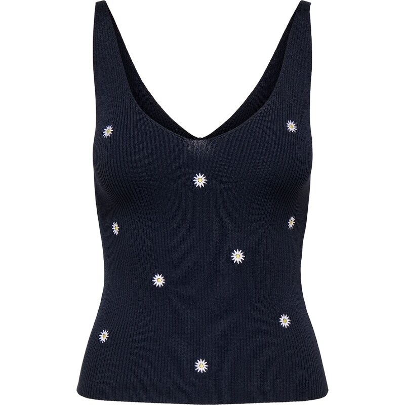 JDY Vyšívaný top JDYNANNA námornícka modrá / žltá / biela 63116133