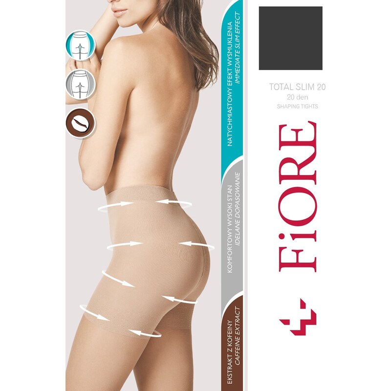 E-shop Fiore hladké zoštíhľujúce silonky Total Slim 20 DEN