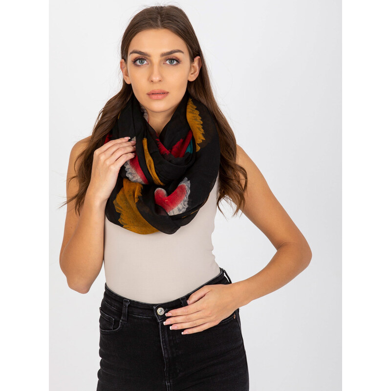 BASIC Čierna šatka s jesenným vzorom AT-KM-6209.04P 35340874