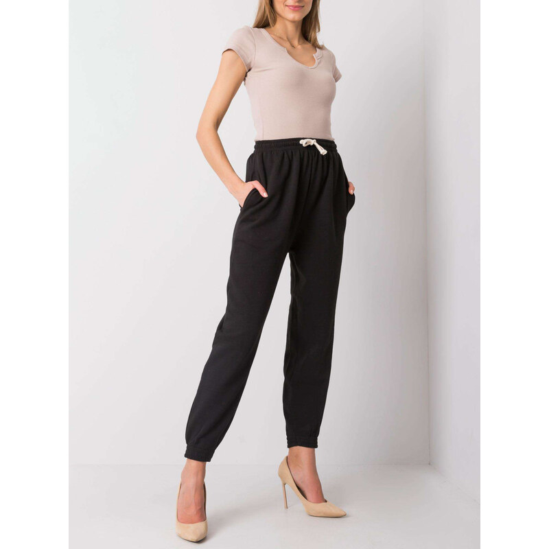 BASIC Čierne dámske tepláky -TW-DR-G-080.17-black 21374873