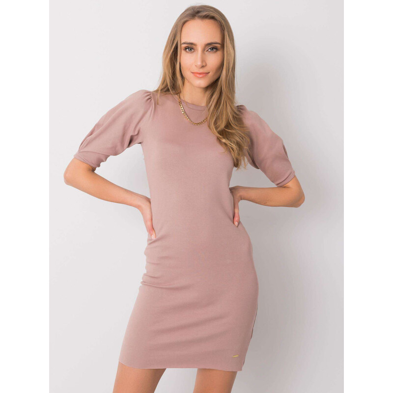 BASIC Béžové priliehavé šaty TW-SK-G-091-1.44-beige 21374890