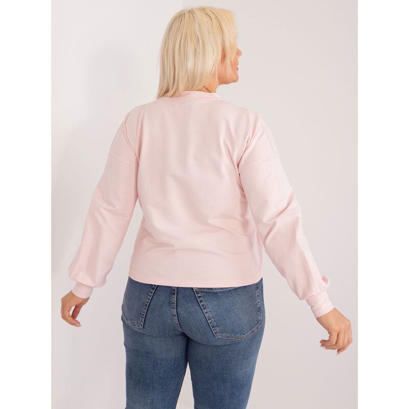 BASIC FEEL GOOD Svetlo ružová dámska basic mikina RV-BL-6317.94-pink 23787604