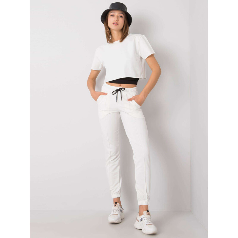 RUE PARIS Smotanová dámska tepláková súprava trička a teplákov HG-KMPL 57947734