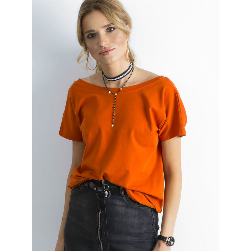 BASIC Dámske oranžové tričko RV-TS-4662.39P-dark orange 25126451