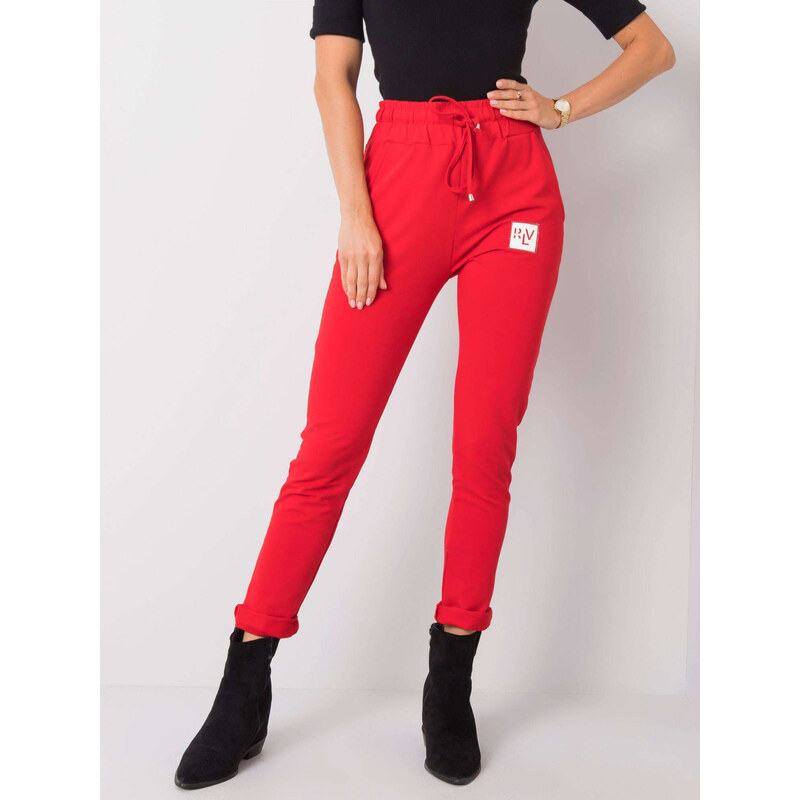 RELEVANCE Červené dámske tepláky RV-DR-5670.15-red 57948471