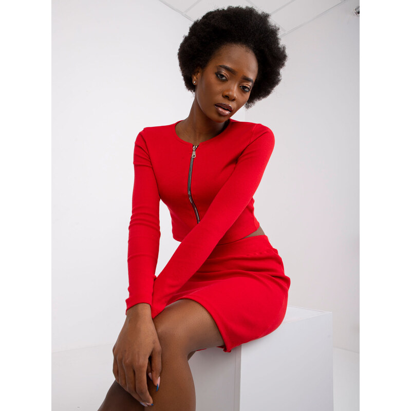 RUE PARIS Červený komplet so zipsom Lolland -RV-KMPL-7526.03-red 57949582