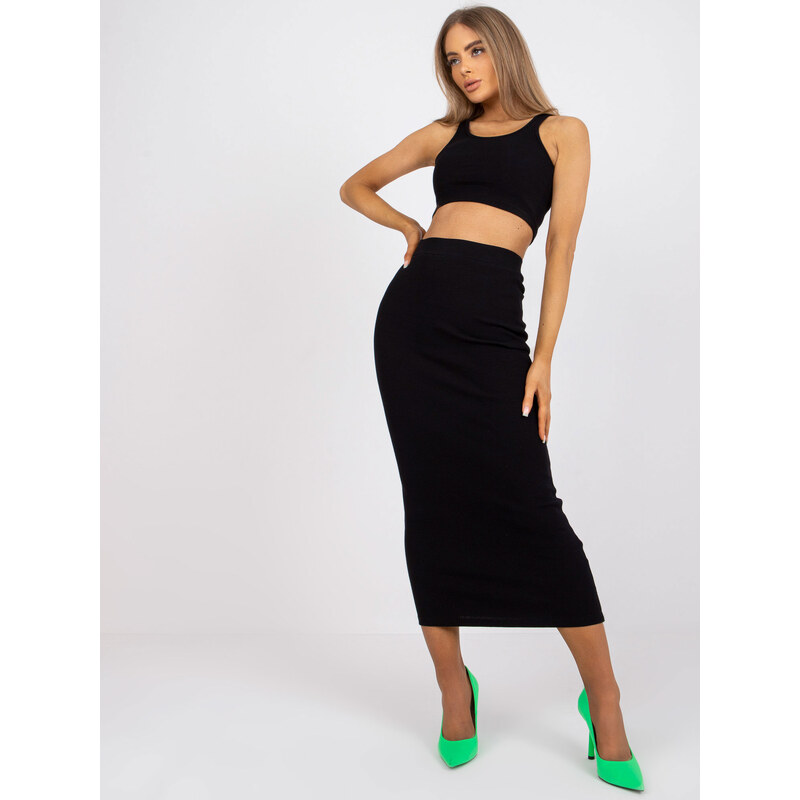 RUE PARIS Čierny letný komplet -RV-KMPL-7846.66-black 57949802