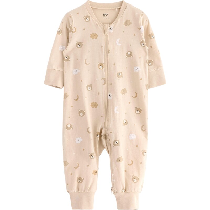 Lindex Pyžamo Bear béžová / tmavobéžová / biela 63126044