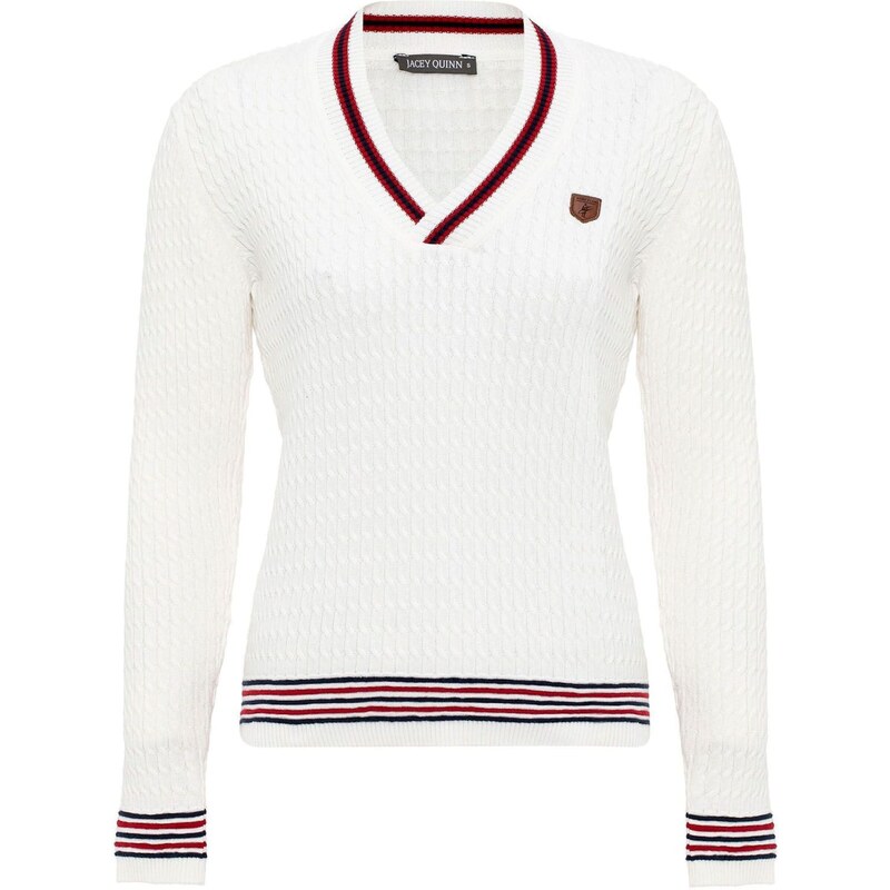 Jacey Quinn Sveter námornícka modrá / karmínovo červená / šedobiela 63153887