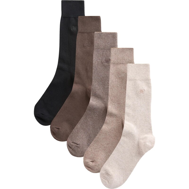 Next Ponožky nebielená / béžová melírovaná / čokoládová / čierna 63125755