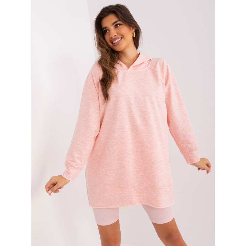 BASIC Svetloružový komplet cyklistických šortiek a mikiny EM-KMPL-829 46603180