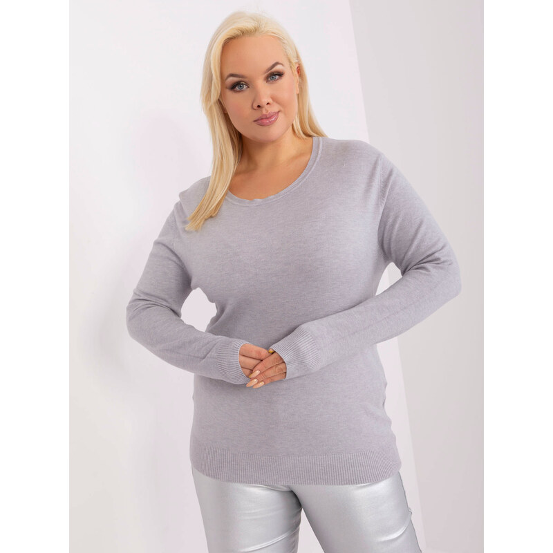 Sivý basic sveter PM-SW-PM-3006+1.11-grey 47888506