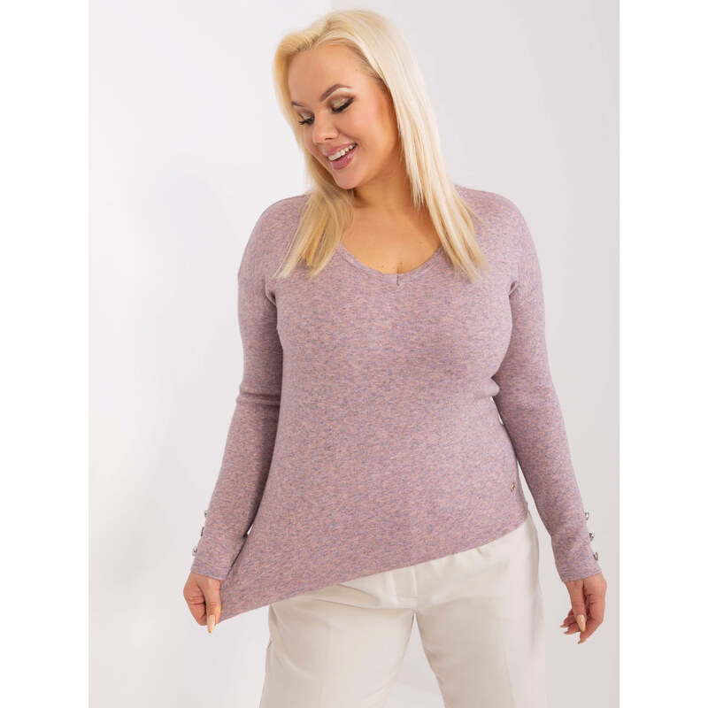 BASIC Ružový mäkký sveter s kamienkami -PM-SW-PM1020.12P-light pink 47888554