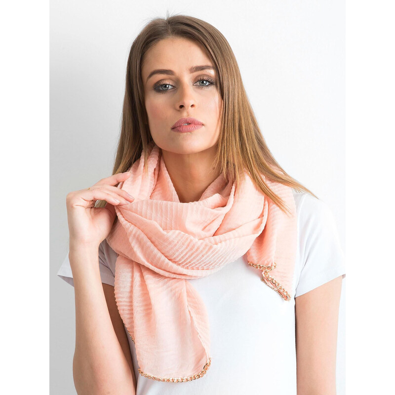 BASIC Broskyňová lemovaná šatka AT-CH-F63082.01P-peach 25607273