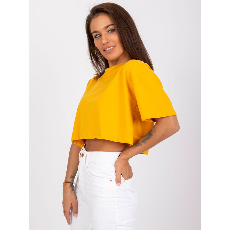 BASIC FEEL GOOD Svetlo oranžový dámsky crop top RV-TS-7541.06-orange 29788431