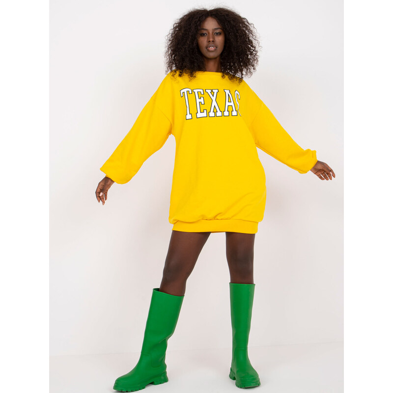 BASIC Žltá mikina Poppy s nápisom Texas -EM-BL-719.36yellow 30948323