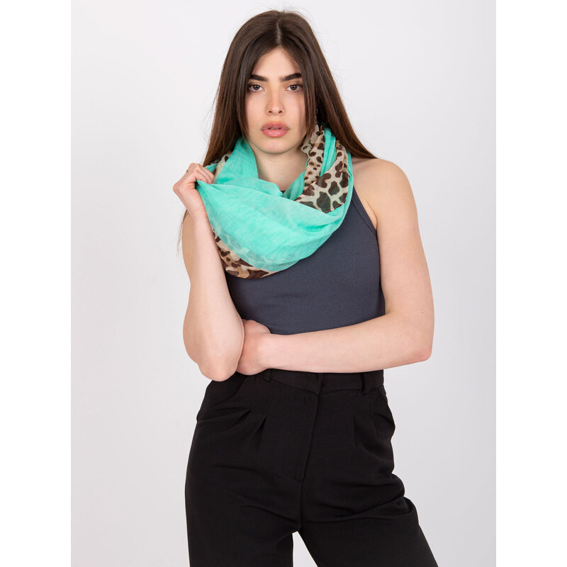 BASIC Mintová šatka so zvieracím vzorom -AT-KM-F14084-mint 30755649