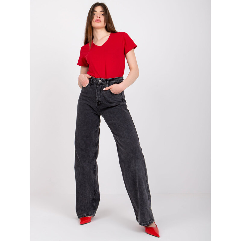 BASIC Vínové tričko Salina s krátkym rukávom a výstrihom do V TW-TS 30948327