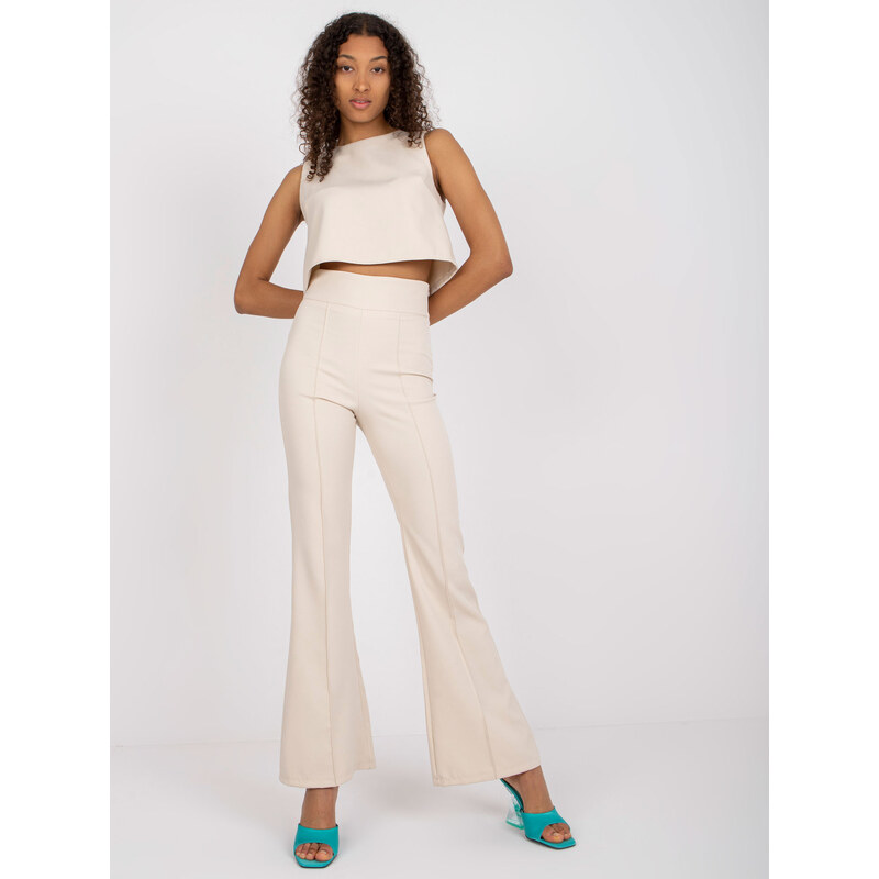 ITALY MODA Béžové elegantný komplet nohavíc a topu DHJ-KMPL-6323.18 57949955