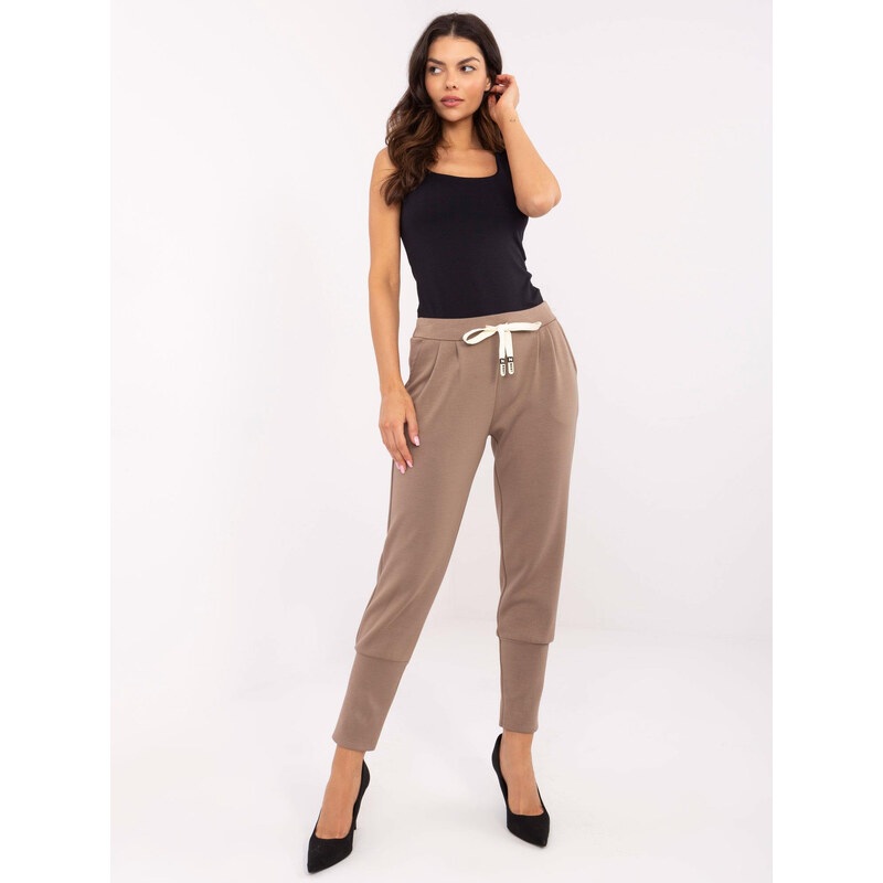 ITALY MODA Hnedé dámske tepláky DHJ-SP-9283.83P-brown 66149396