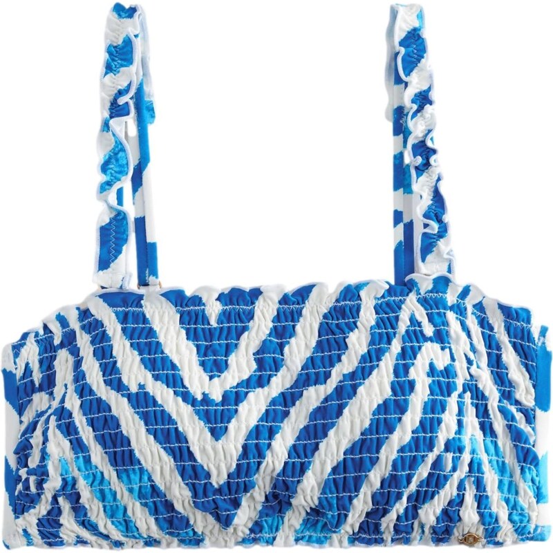 Next Bikinový top azúrová / kráľovská modrá / šedobiela 65677714