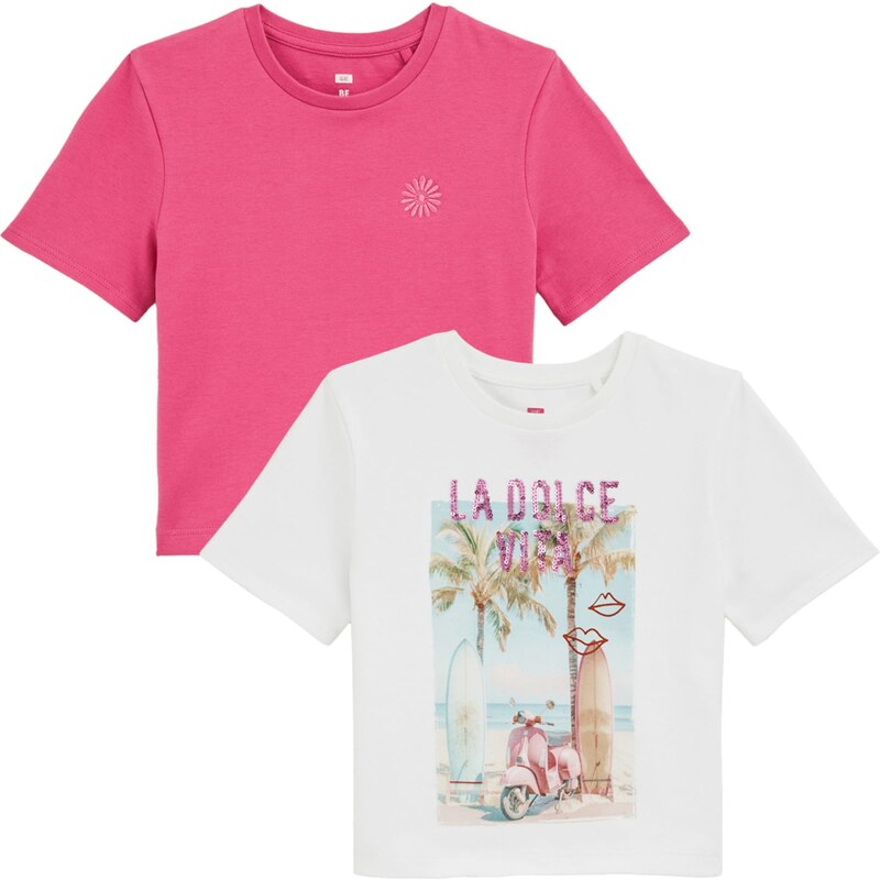 WE Fashion Tričko piesková / svetlomodrá / svetloružová / biela 63157181