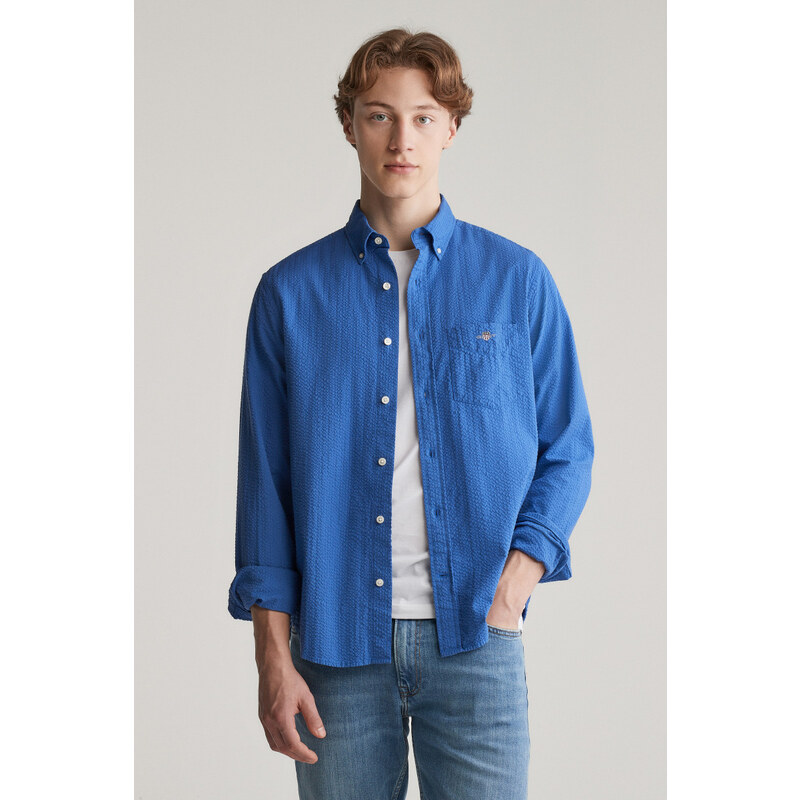 KOŠEĽA GANT REG SOLID SEERSUCKER SHIRT RICH BLUE 63136132