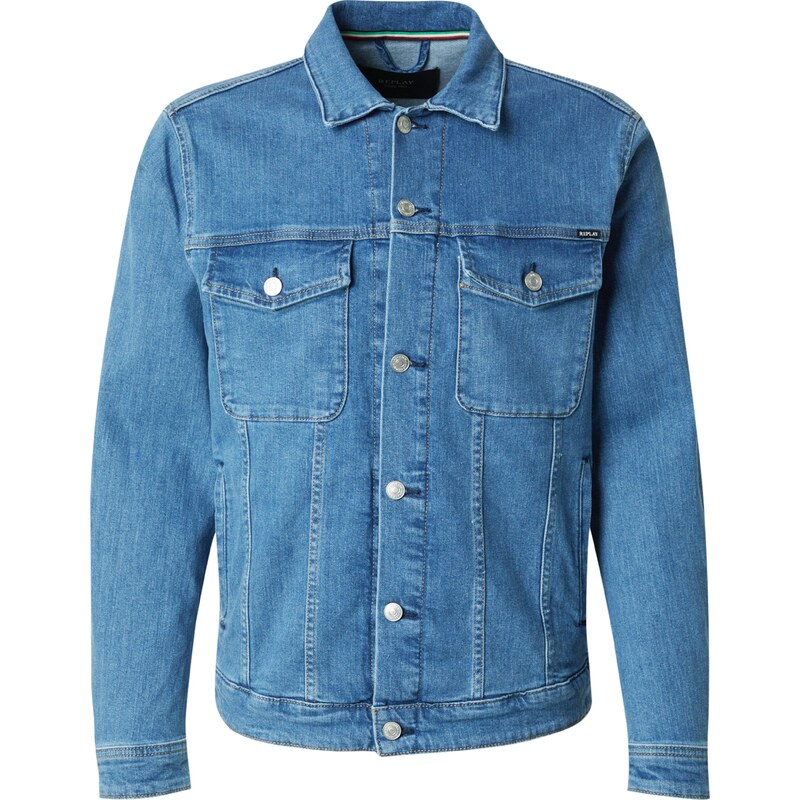 REPLAY Prechodná bunda modrá denim 65874334
