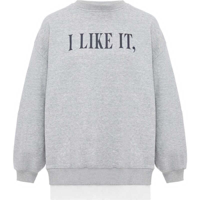 HOMEBASE Mikina svetlosivá / sivá melírovaná / čierna 63198606