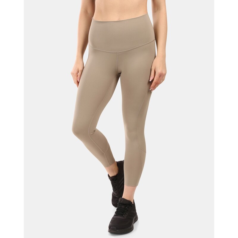 Dámske 7/8 fitness legíny Kilpi RIVIAN-W s funkciou OPTI-DRY khaki 62968264