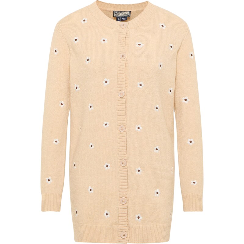 DreiMaster Vintage Kardigán béžová / červená / biela 63143346