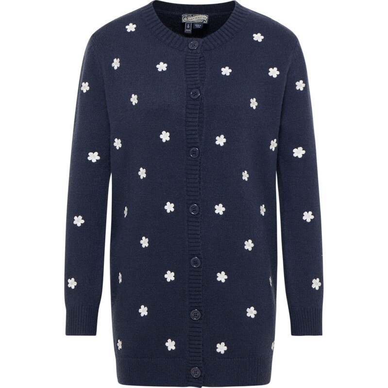 DreiMaster Vintage Kardigán Idem námornícka modrá / biela 63143347