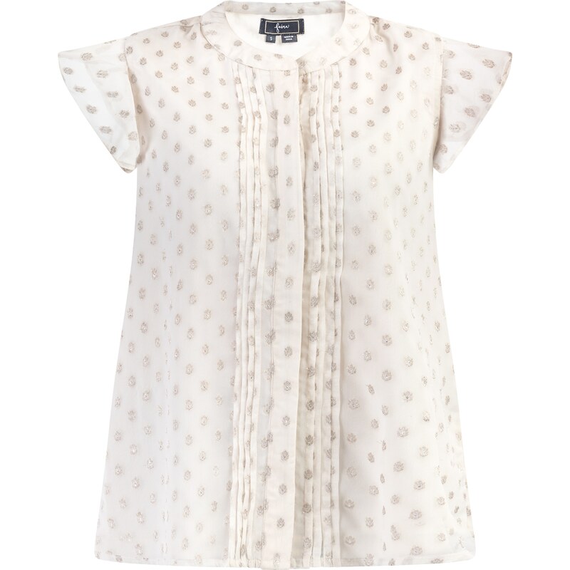 faina Blúzka Minya zlatá / biela ako vlna 63144112
