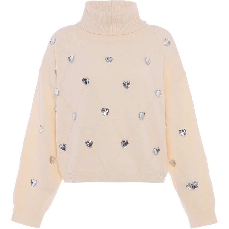 faina Sveter strieborná / biela ako vlna 63144544