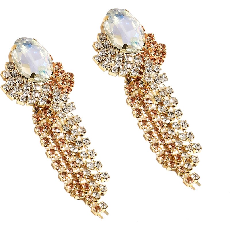 SOHI Náušnice zlatá / priehľadná 63145991