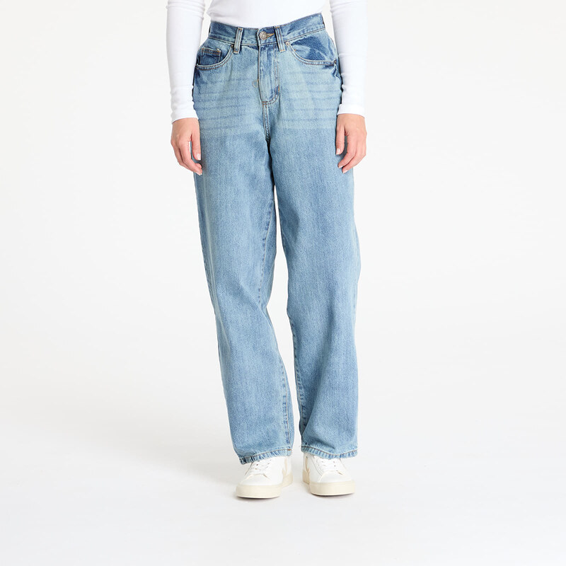 Džínsy Urban Classics Ladies High Waist 90SWide Leg Denim Pants Blue 55871620