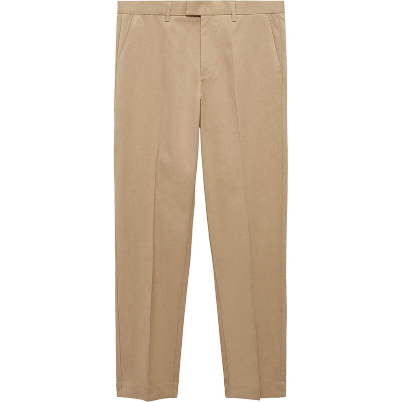 MANGO MAN Nohavice s pukmi NICCO béžová 63152392