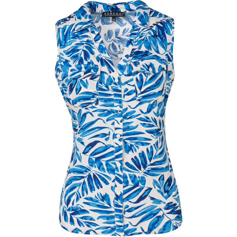 KOROSHI Blúzka modrá / námornícka modrá / biela 63153661