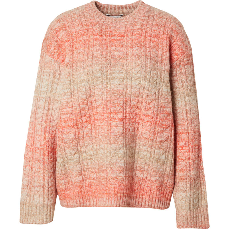 Monki Sveter béžová melírovaná / svetločervená 63156292