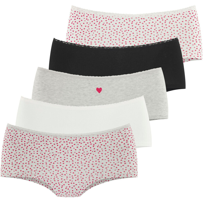 LASCANA Nohavičky sivá melírovaná / červená / čierna / biela 63157154