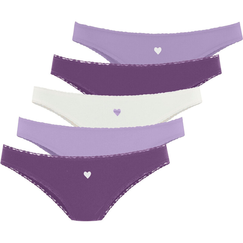 LASCANA Nohavičky fialová / levanduľová / biela 63157147