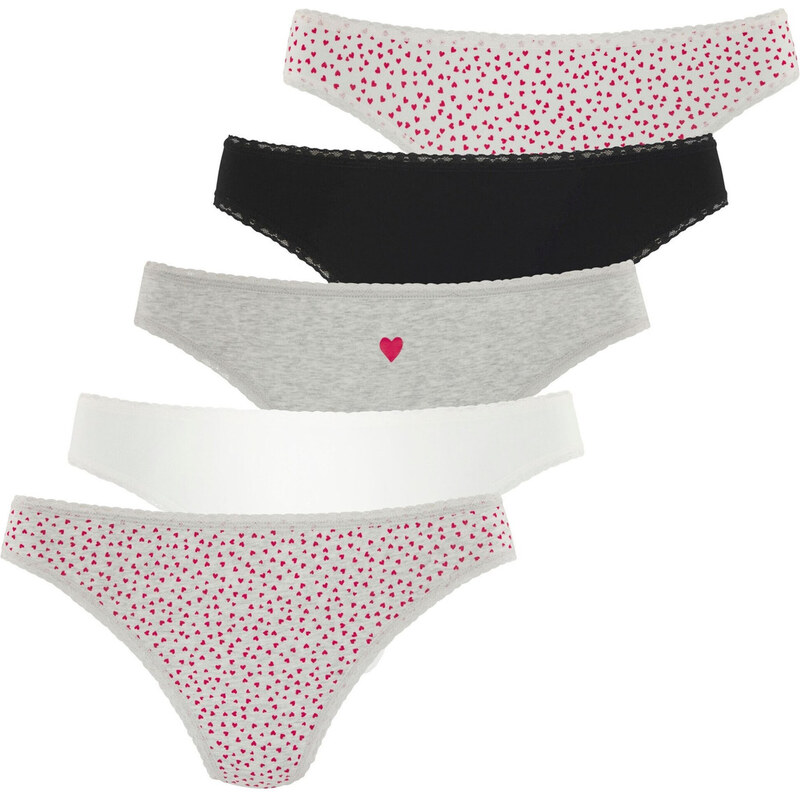 LASCANA Tangá sivá melírovaná / červená / čierna / biela 63157153