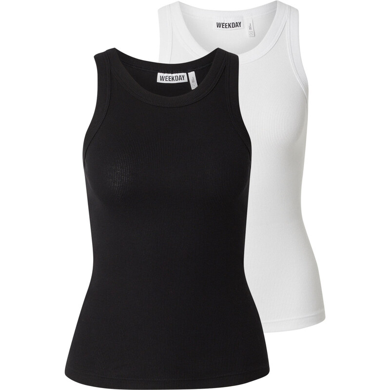 WEEKDAY Top čierna / biela 63157560