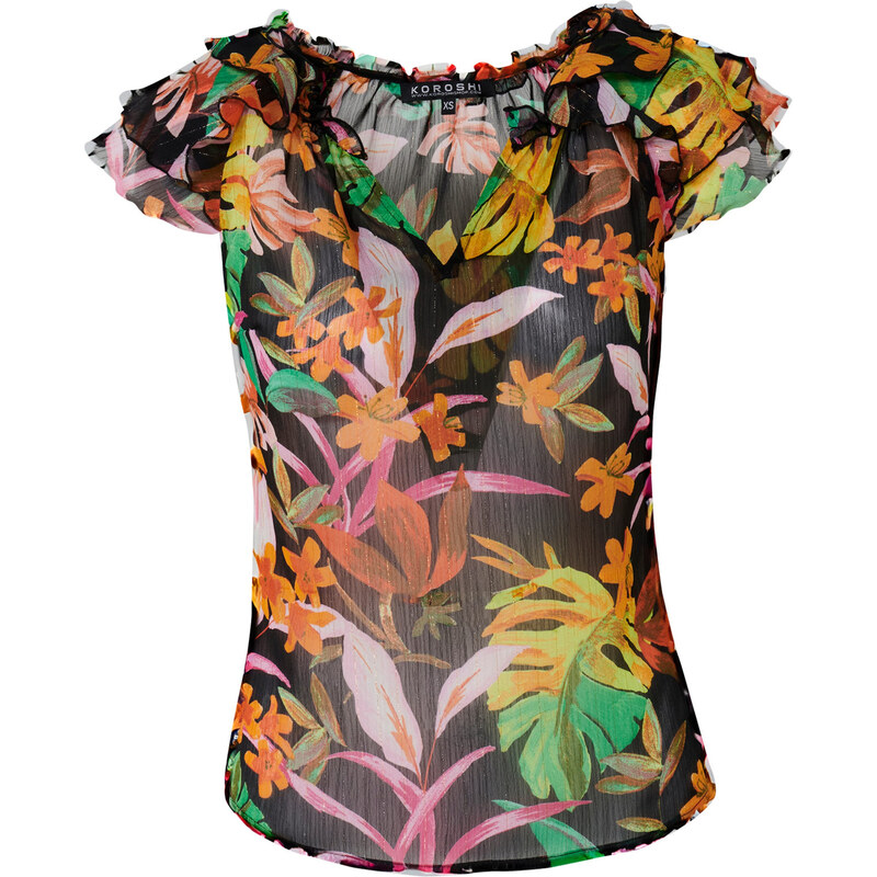 KOROSHI Blúzka zmiešané farby / čierna 63158258