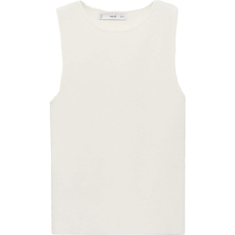 MANGO Vyšívaný top HERNAN vaječná škrupina 63161759