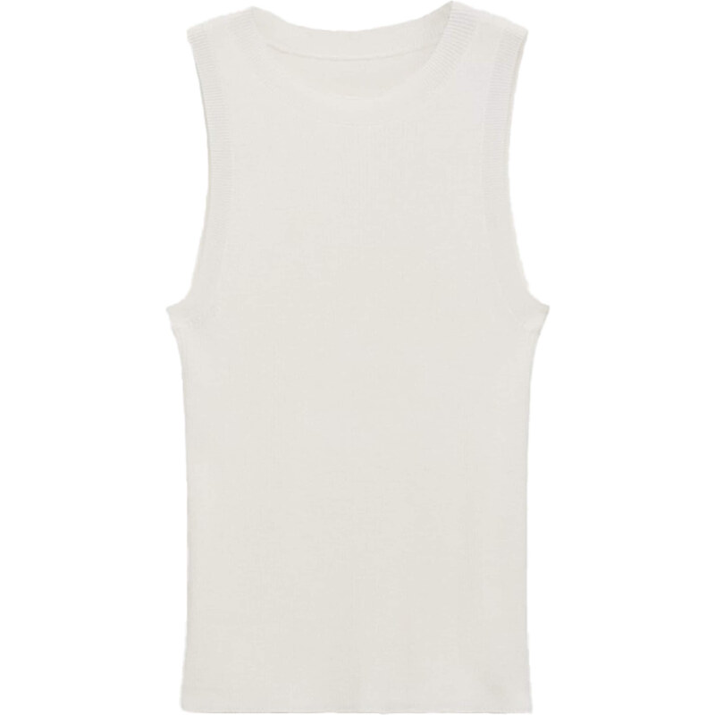 MANGO Vyšívaný top KARL prírodná biela 63161836