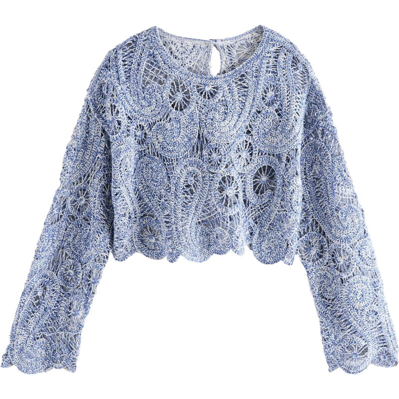 Next Sveter zafírová / biela 63162505