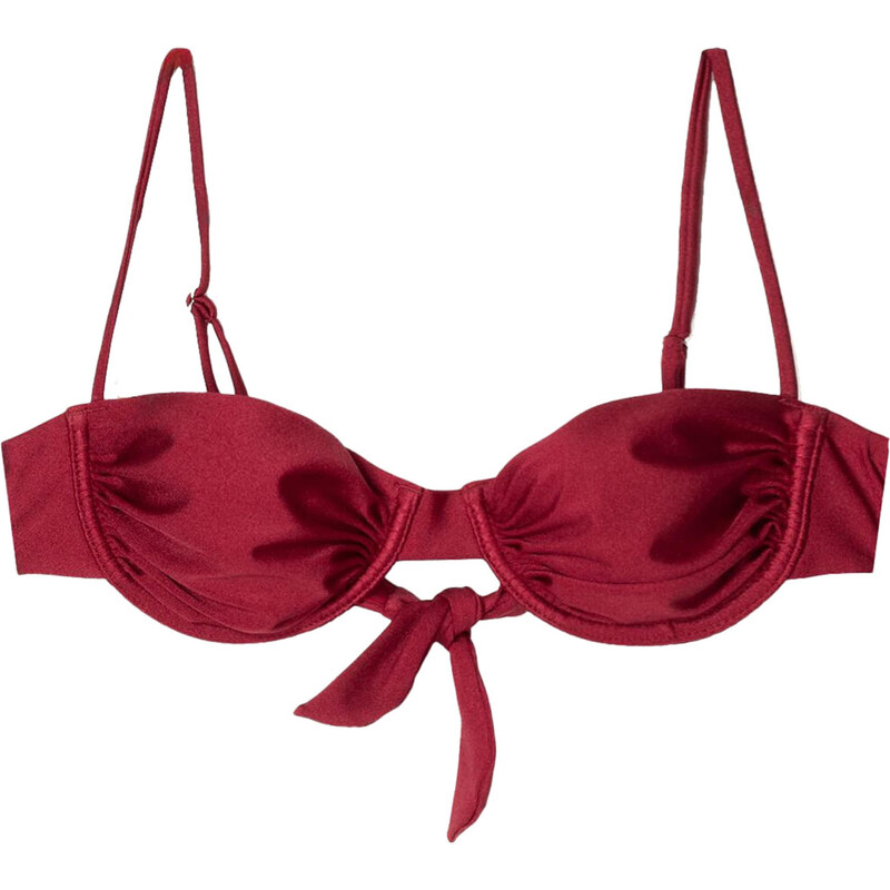 Bershka Bikinový top burgundská 63162588